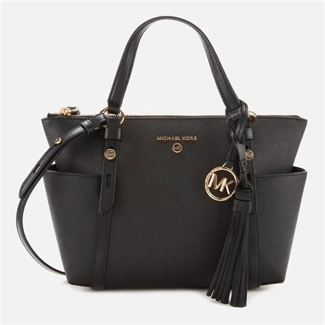 Michael Kors Black Nomad Small Leather Bag .